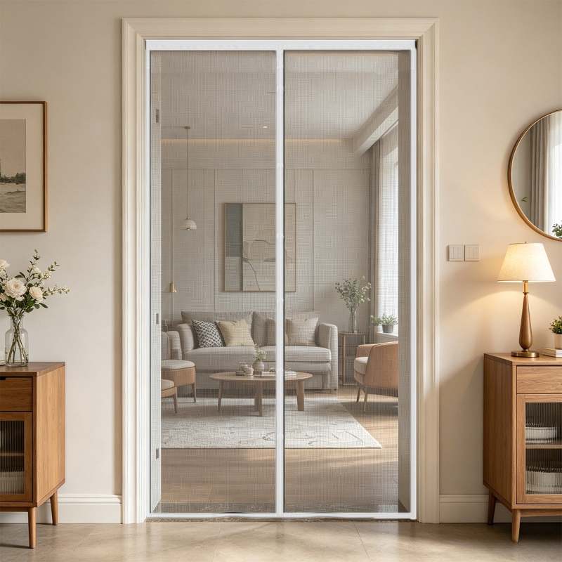 Magnetic Screen Door 210 x 90 Cm Auto-Sealing Hands-Free Entry - Magnetic Mesh Door Durable Tear-Resistant Polyester Pet Friendly Passage for Patio Kitchen Doorways - Image 4