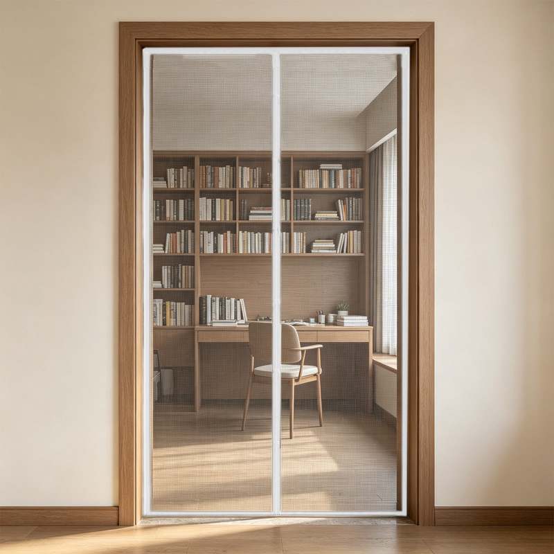Magnetic Screen Door 210 x 90 Cm Auto-Sealing Hands-Free Entry - Magnetic Mesh Door Durable Tear-Resistant Polyester Pet Friendly Passage for Patio Kitchen Doorways - Image 5