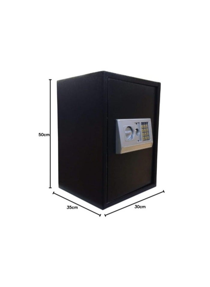 Digital safe - electronic, extra large, steel, keypad, 2 manual override keys - protect money, jewelry and passports - for home or work  - Image 1