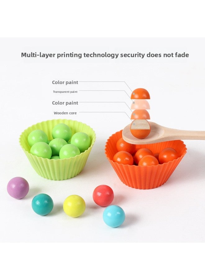 Children's Wooden 13-in-1 Clip Beads Fishing Logarithmic Board Multifunctional Shape Digital Cognitive Early Education Educational Toys-Color:Rainbow Clip Beads Game 002 - Image 5