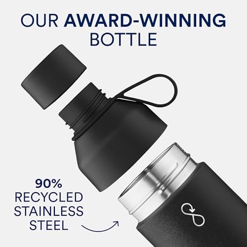 Ocean Bottle Original 25 oz | Stainless Steel Water Bottle | Reusable & Sustainable | Keeps Drinks Cold & Hot | Eco Friendly Gift (Obsidian Black) - Image 2