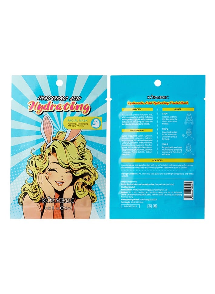 Kormesic Hyaluronic Acid Deep Hydration Sheet Mask Set - 5 Pack (25ml Each)  - Image 1