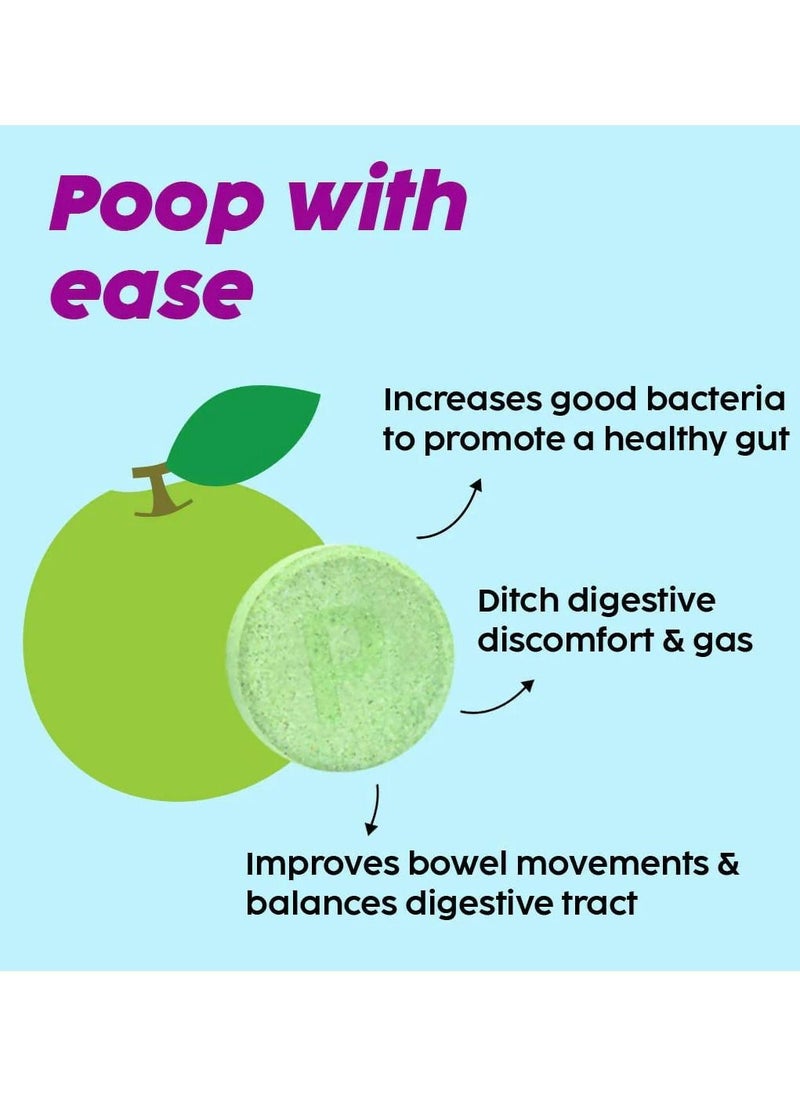 PLIX THE PLANT FIX - The Plant Fix Happy Tummy Pre+Probiotic Effervescent Tablets Green Apple 15 Tabs - Image 1