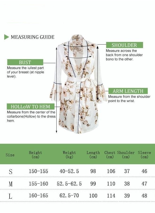 Women's Bathrobe Light Luxury Ice Silk Satin Cool Feeling Nightgown Trumpet Sleeve Design Breathable Skin-friendly Bathrobe Design And Color  - Image 2