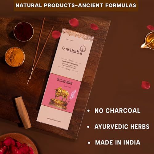 GOW DURBAR GowDurbar Consecrated Agarbatti Dwaraka Amber 45g (Pack of 2) | Organic Incense Sticks with Panchagavya & Herbs | Warm Amber Aroma | for Pooja, Yoga & Meditation - Image 2