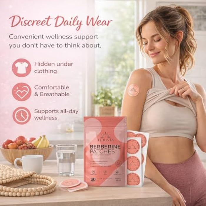 Berberine Patches for Weight Loss & Metabolic Wellness for Women & Men | Patches with L Glutamine, Chromium, Pomegranate and Cinnamon (30 Count) - Image 3