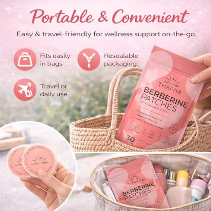 Berberine Patches for Weight Loss & Metabolic Wellness for Women & Men | Patches with L Glutamine, Chromium, Pomegranate and Cinnamon (30 Count) - Image 5