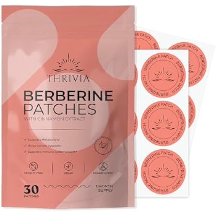 Berberine Patches for Weight Loss & Metabolic Wellness for Women & Men | Patches with L Glutamine, Chromium, Pomegranate and Cinnamon (30 Count) - Image 1