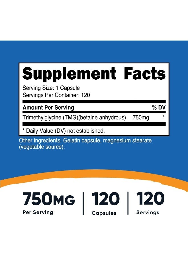 Nutricost TMG 120 Caps (1 Bottle) - Image 2