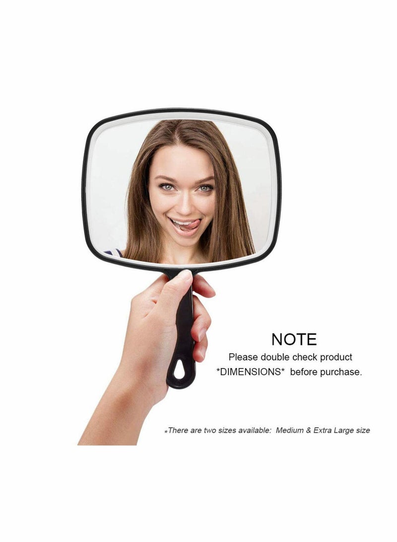 الأزرق جي دبليو Hand Mirror, Black Handheld Mirror with Handle for Personal Makeup Vanity Travel Skin Care Salon, 6.3" W x 9.6" L, Small Cosmetic - Image 3