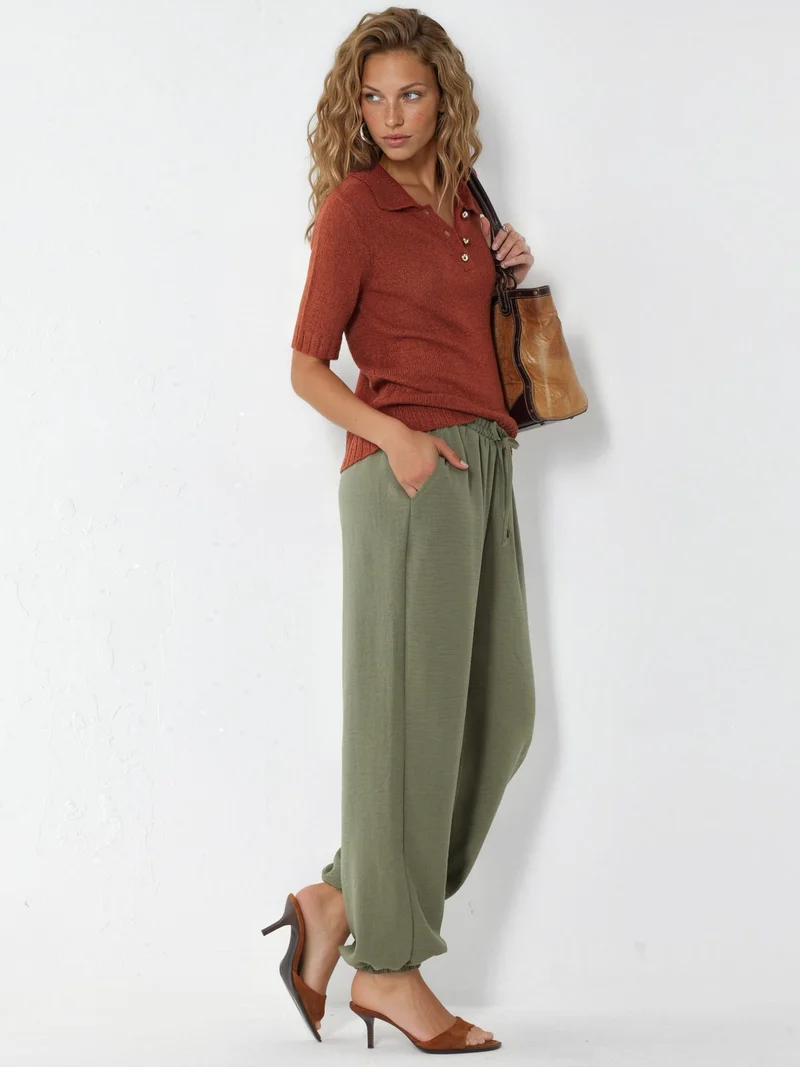 بوسيم BUSEM Women's Textured Polyester Jogger Pants