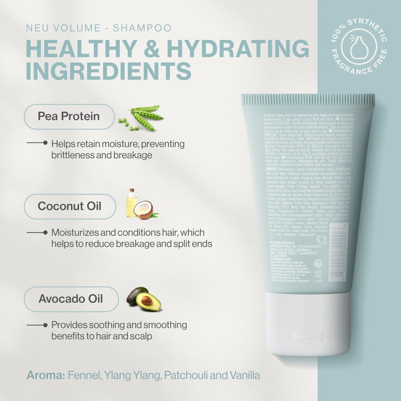 NEUMA Neu Volume Shampoo 1 Fl. Oz. Fennel, Ylang Ylang, Patchouli, and Vanilla Scent, Travel Size Sulfate Free Shampoo - Image 2