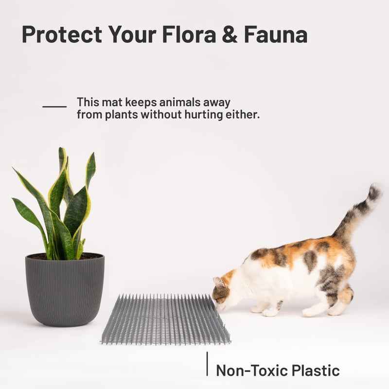 Petfolio 10 عبوة حصيرة طرد القطط الكبيرة جدًا - حصيرة مسامير القطط 16.5 × 13.4 بوصة مع مسامير بطول 1 بوصة هي طارد مثالي للقطط داخل المنزل لطرد القطط عن الأسطح و طارد القطط في الهواء الطلق - Image 4