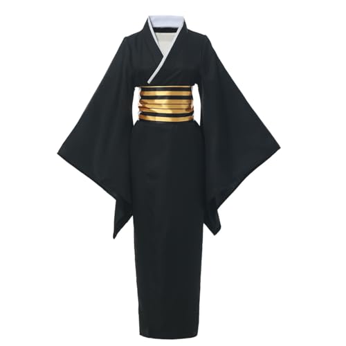 COSDREAMER Mens Womens Japanese Yukata Kimono Robe Costume Japanese Kimono Robe (Medium, Black gold) - Image 1