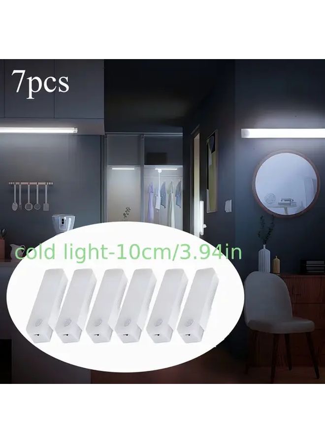 White 7 Pcs Rechargeable Magnetic Motion Sensor Lights USB Powered - Image 3