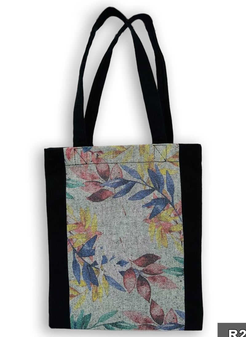 Gharibo Bags Tree twigs casual printed linen tote bag - Image 1