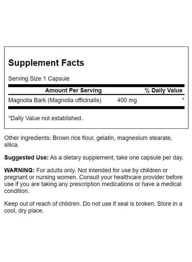 Swanson Magnolia Bark - Herbal Supplement Traditionally Used to Promote Nervous System & Digestive Health Support - May Promote Respiratory Health & Stress Support - (60 Capsules, 400mg Each) (2 Pack) - Image 2