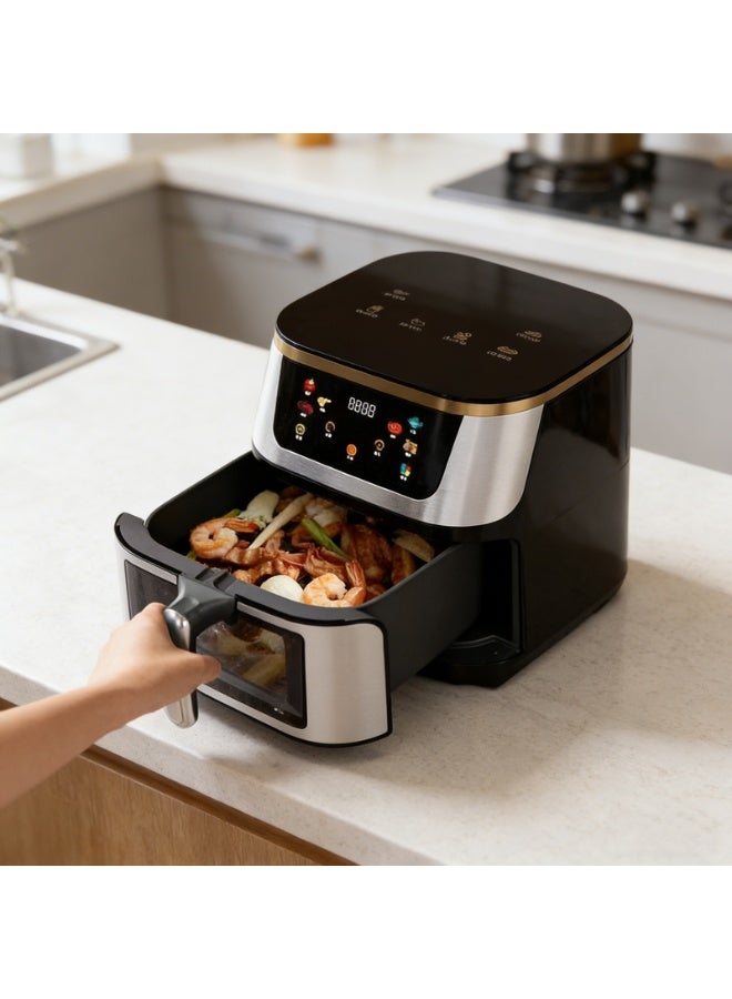 اتش تي اتش القِدر الهوائي، سعة كبيرة جدًا 10 لتر، لوحة LCD بنقرة واحدة - Image 3