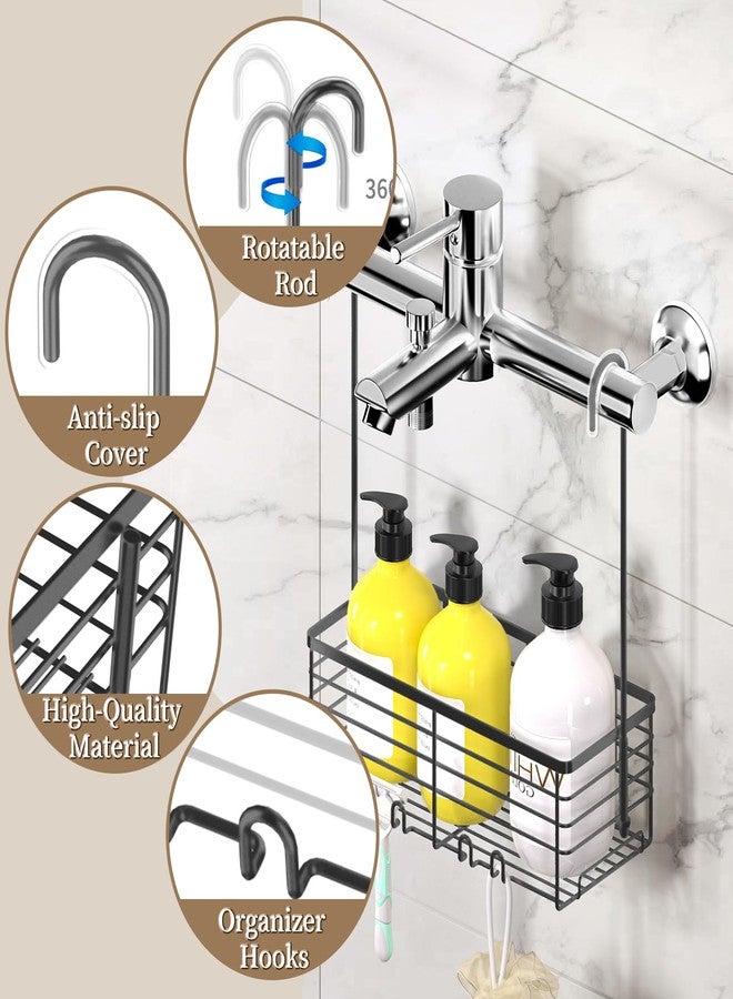 DELLAN Hanging Shower Rack, Shower Organizer Hanging for Bathroom, Shower Rack with Hooks Over the Door, Bathroom Shower Caddy and Basket(Black) - Image 2