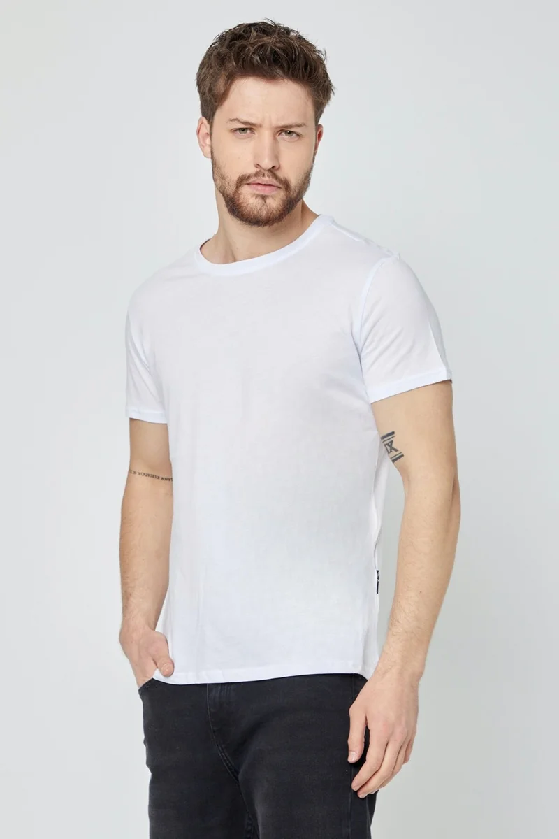 ميتاليك Metallic Men's Multicolored T-Shirt Regular Fit Comfortable Cut Crew Neck 5-Piece Basic T-Shirt Pack