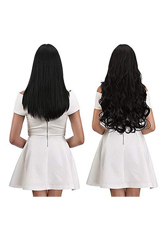 بارادايس وصلات شعر Paradise® 5 مشابك ¾ رأس قطعة واحدة للنساء بلمسة نهائية غير لامعة بدون لمعان إضافي وصلات شعر للفتيات لزيادة الطول والحجم على الفور (أسود) - Image 3