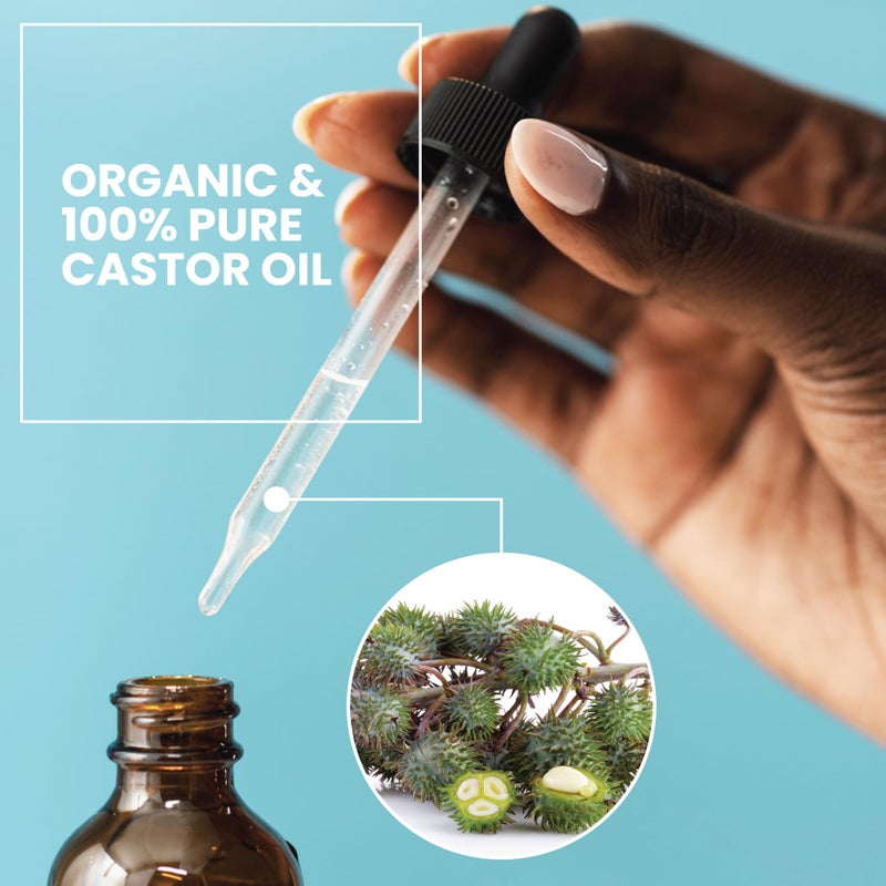 Eva Naturals 100% Pure Castor Oil â€“ Cold Pressed for Eyelash, Eyebrow, Hair & Lash Growth, Thicker Brow & Face Serum Drops for Wrinkles, Hydrating & Nourishing Oil for Skin, Lashes & Brows, 2oz - Image 4