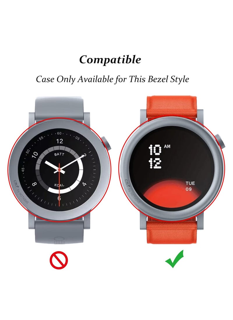 Compatible with CMF Watch Pro 2 for Hard Protective Case Full Screen Coverage Protective Case Cover Screen Protector Built-in Tempered Glass (Black)
