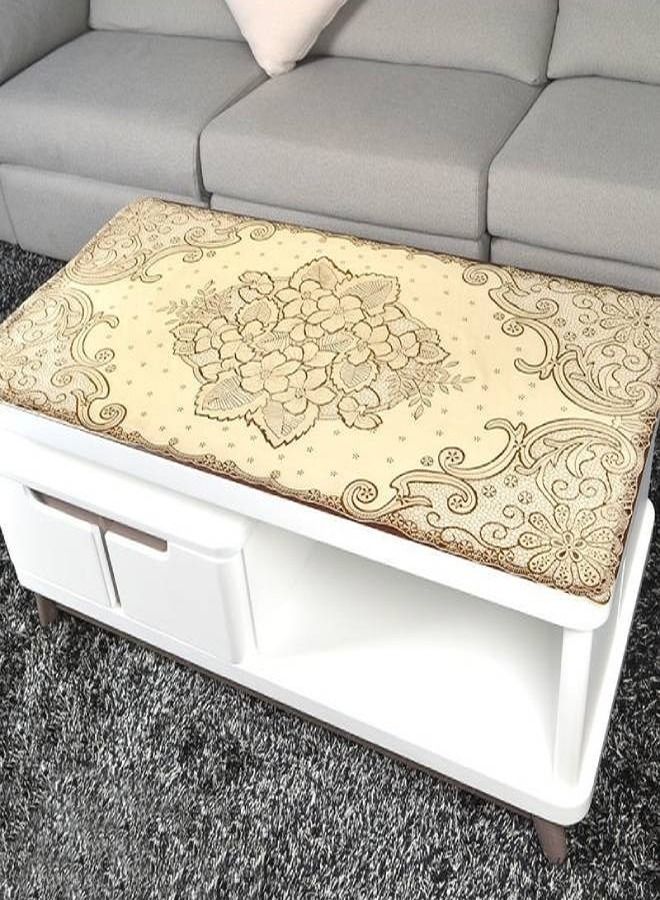 C&C Home Oval PVC Plastic Oil Proof Dining Tablecloth Bronzing Printed Table Cover Mat 60 x 120 cm - Image 1