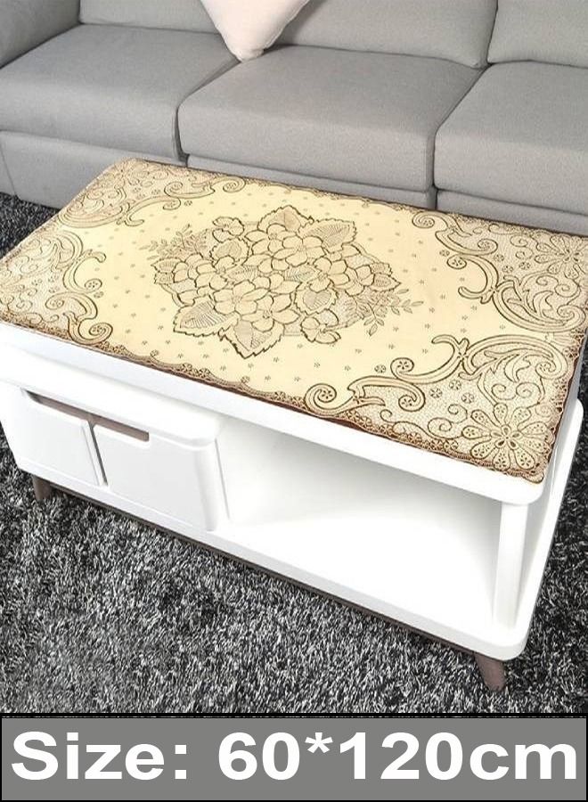 C&C Home Oval PVC Plastic Oil Proof Dining Tablecloth Bronzing Printed Table Cover Mat 60 x 120 cm - Image 2