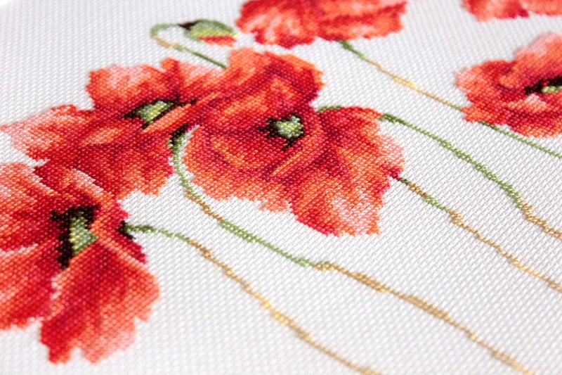 Luca-S B2223 Red Poppies - Cross Stitch Kit - Image 5