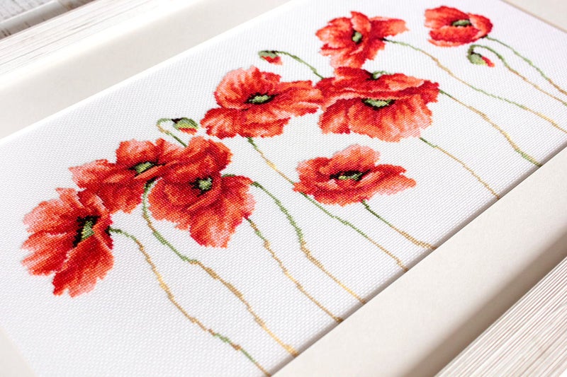 Luca-S B2223 Red Poppies - Cross Stitch Kit - Image 3