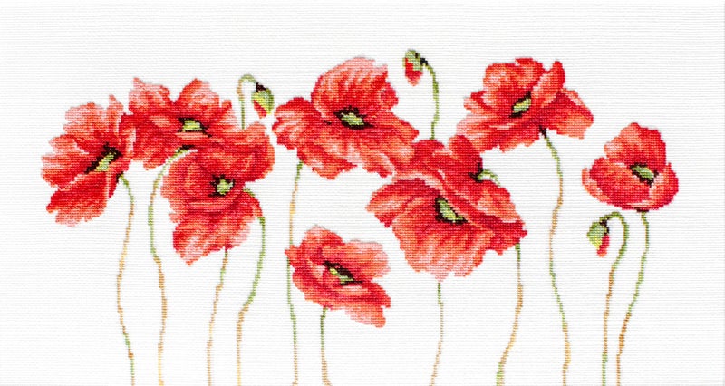 Luca-S B2223 Red Poppies - Cross Stitch Kit - Image 1