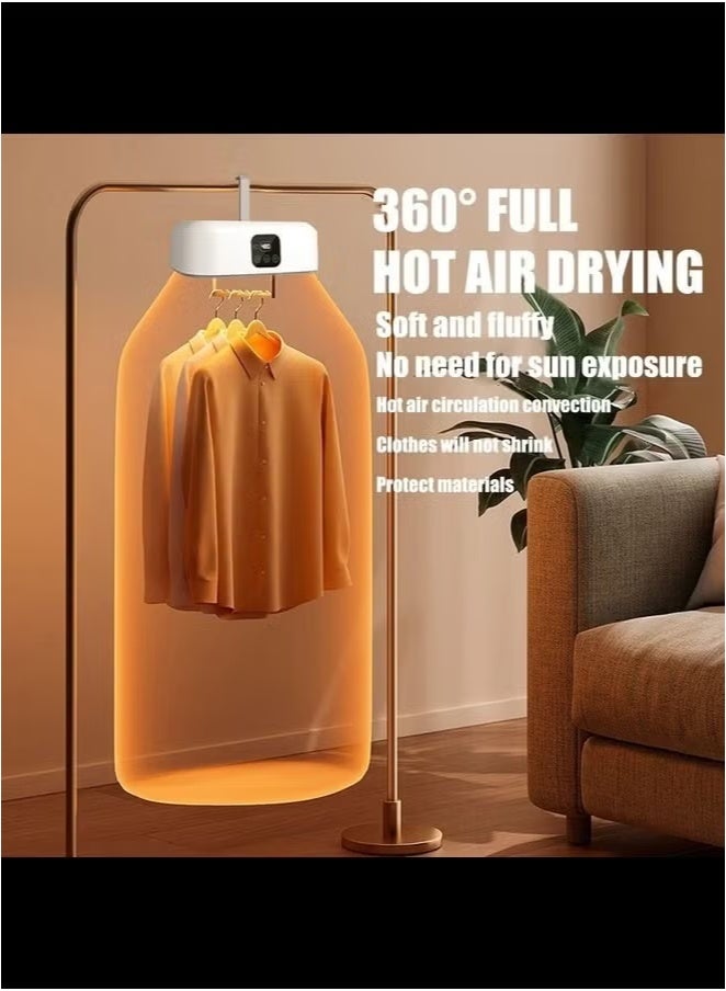 JAJEEK Portable Clothes Dryer Mini Laundry Dryer with Remote Control – Compact, Foldable Electric Dryer Machine for Travel, Apartment, RV & Dorm | 1-8 Hours Timer, 2-Speed Adjustment, Includes Dryer Bag | Small & Convenient for Quick Drying  - Image 2