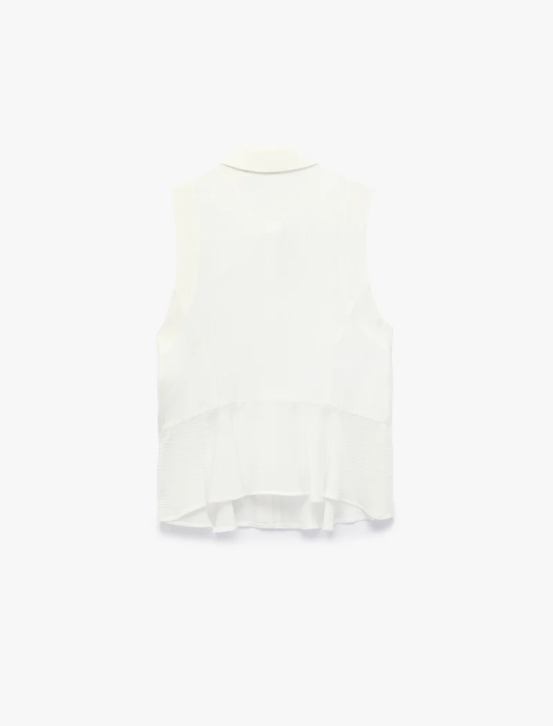 كوتون Peplum Sleeveless Shirt
