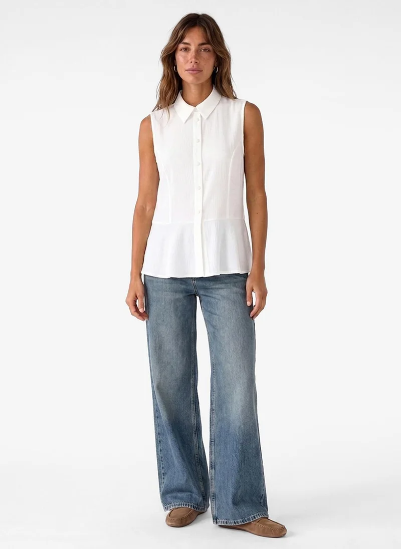 كوتون Peplum Sleeveless Shirt