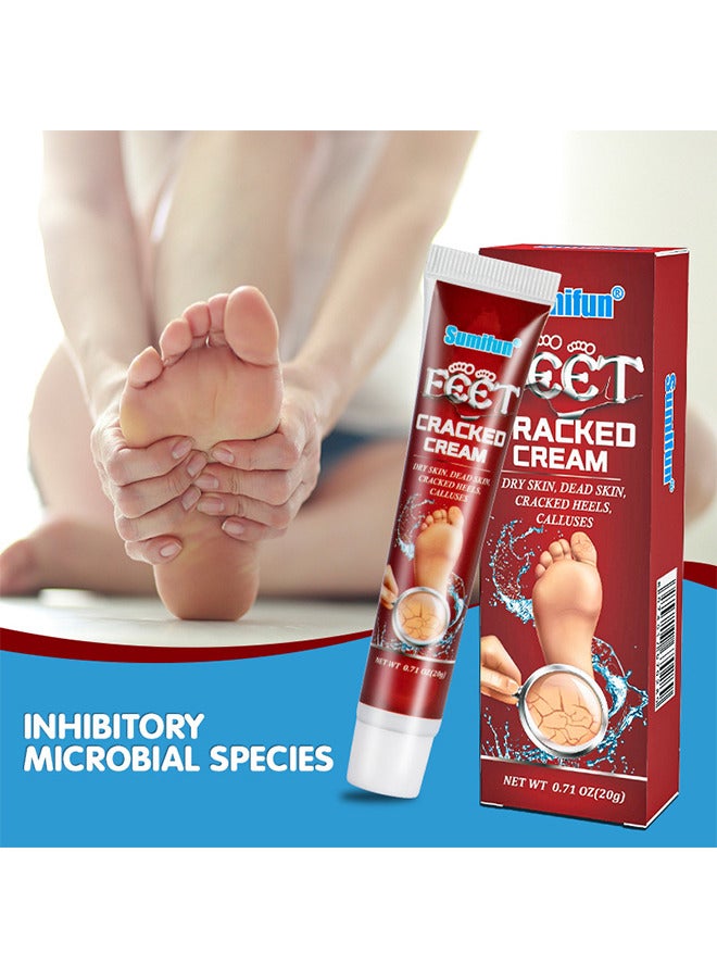 سوميفون كريم متصدع للقدمين ، كريم مرطب مضاد للتشقق للقدمين واليدين ، كريم مكثف لإصلاح القدم ، مرهم شفاء الجلد للكعب المتشقق والقدمين الجافة 20 جرام - Image 4