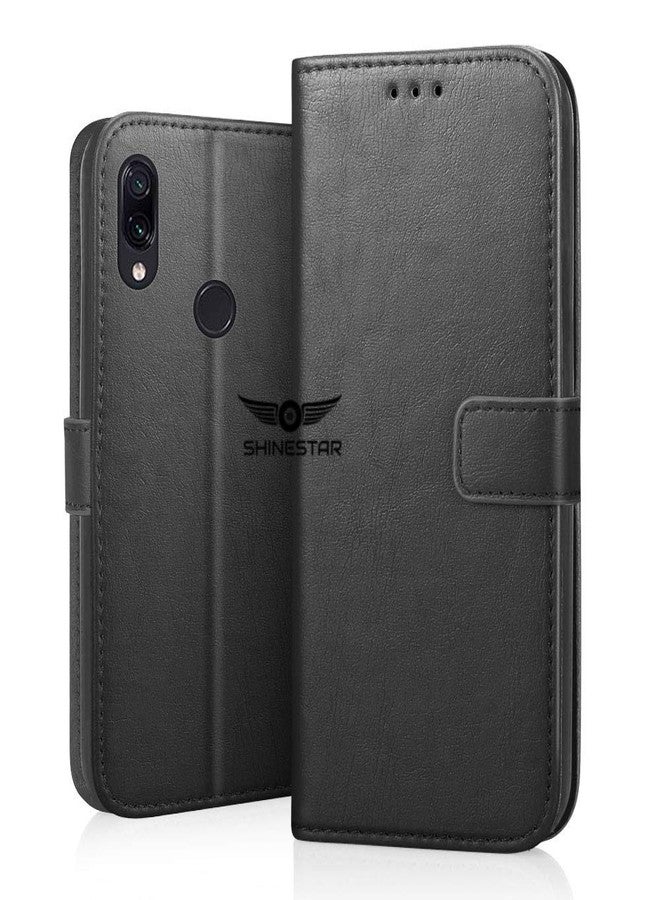 شاين ستار جراب SHINESTAR PU الجلدي القابل للطي مع غطاء TPU مقاوم للصدمات لهواتف Mi Redmi Note 7 / Mi Redmi Note 7 Pro / Mi Redmi Note 7S (أسود أنيق، Mi Redmi Note 7 / Note 7 Pro / Note 7S) - Image 1