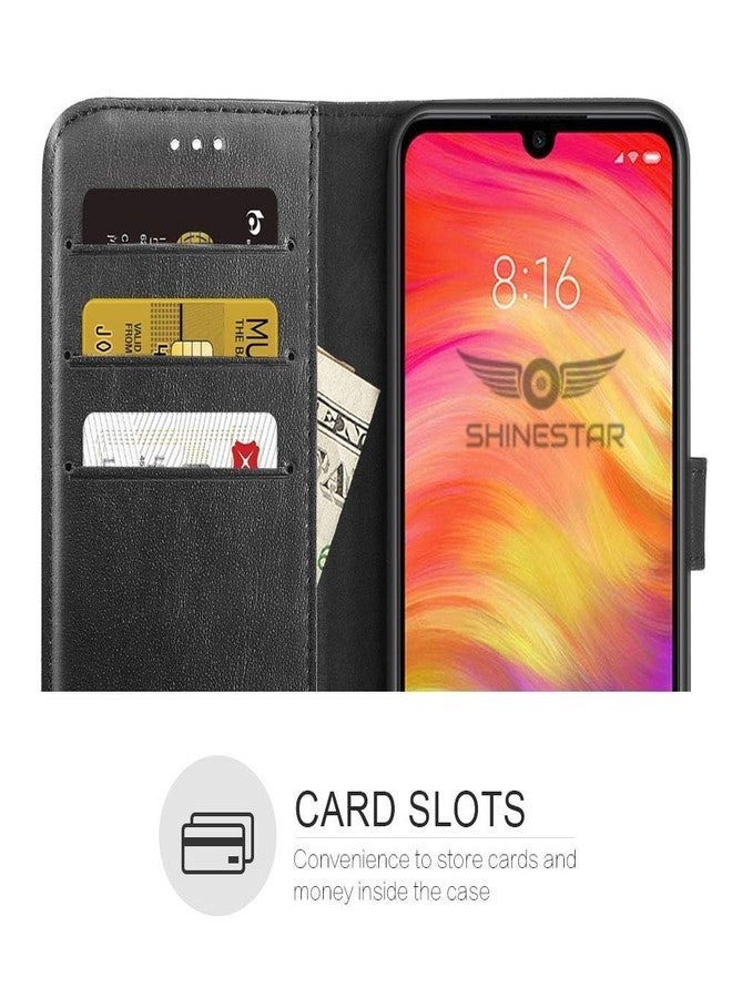 شاين ستار جراب SHINESTAR PU الجلدي القابل للطي مع غطاء TPU مقاوم للصدمات لهواتف Mi Redmi Note 7 / Mi Redmi Note 7 Pro / Mi Redmi Note 7S (أسود أنيق، Mi Redmi Note 7 / Note 7 Pro / Note 7S) - Image 3