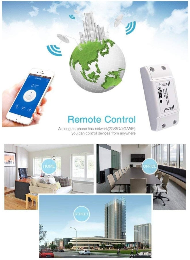melfi Melfi Smart WiFi Switch Wireless Remote Control 10A-240VAC DIY Your Home via Compatible with Alexa, Google Home, Life APP for iOS & Android, Suit Hotel Office - Pack of 1  - Image 3