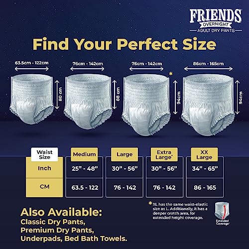 Friends Overnight Adult Diaper L Size Pants | 20 Count (Large) | Waist 30-56 inch | 16 Hrs Protection | Leakproof | Quick & Even Absorption | Unisex | Anti-Rash | Odour Lock | Superior Softness | Elastic Waist & Anti-Bacterial Absorbent Core - Image 5