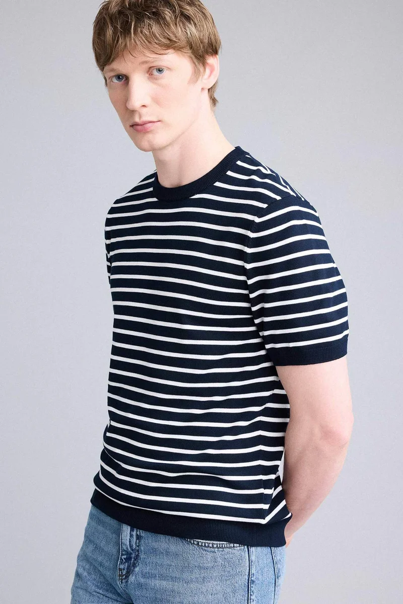 Defacto Standard Fit Crew Neck Knit T-Shirt