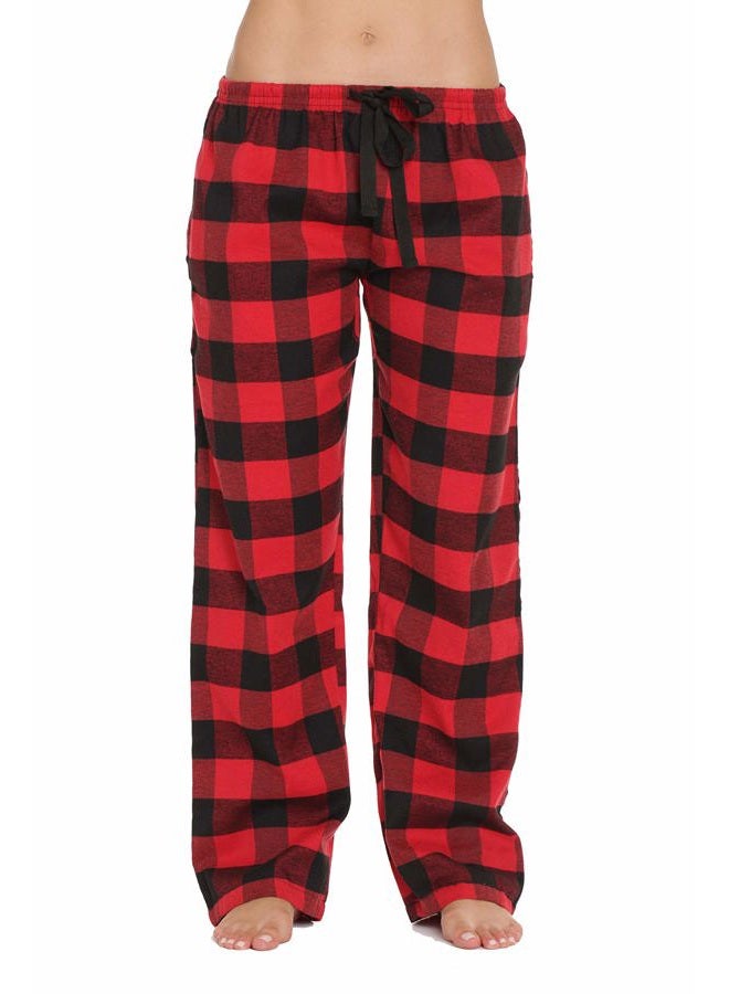 #followme Flannel Pajama Pants for Women Sleepwear PJs, Red - Buffalo Plaid, M - Image 1