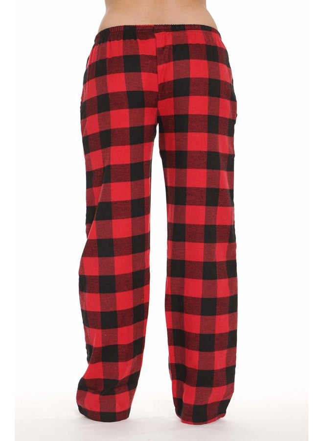 #followme Flannel Pajama Pants for Women Sleepwear PJs, Red - Buffalo Plaid, M - Image 3