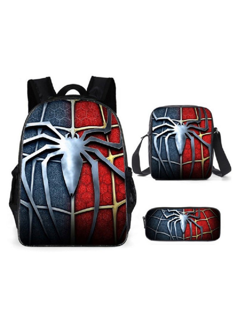 Pink Demon 3-Piece Fashion Creative Children Cartoon Backpack Primary School Students Lightweight Durable School Bag For School Travel  - Image 1