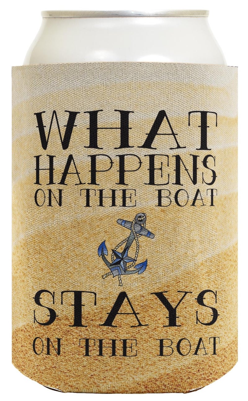 ThisWear Nautical Coolie What Happens On The Boat Stays On The Boat 2-Pack Can Drink Thermocoolers - Image 2