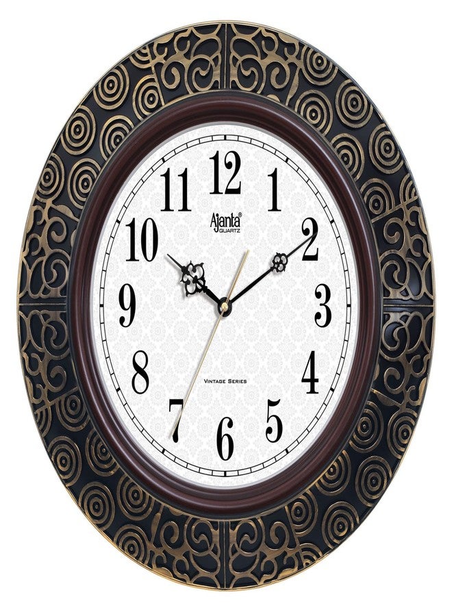 Orpat Ajanta Wall Clock for Home and Offices Silent Sweep Movement 16 Inches Wall Clock (Brown_40 x 40 x 4 cm)