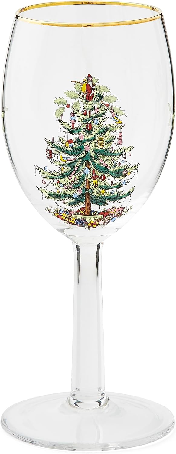 Spode Christmas Tree 13oz Wine Glasses Set of 4  Festive Holiday Drinkware with GoldRimmed Seasonal Designs Ideal for Red or White Wine at Christmas Dinners and Family Gatherings - Image 4