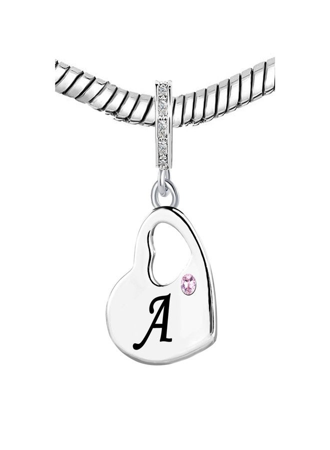 KunBead Initial A Letter Pink Heart Alphabet Birthday Dangle Love Charms Compatible with Pandora Charm Bracelet for Auntie Niece - Image 3