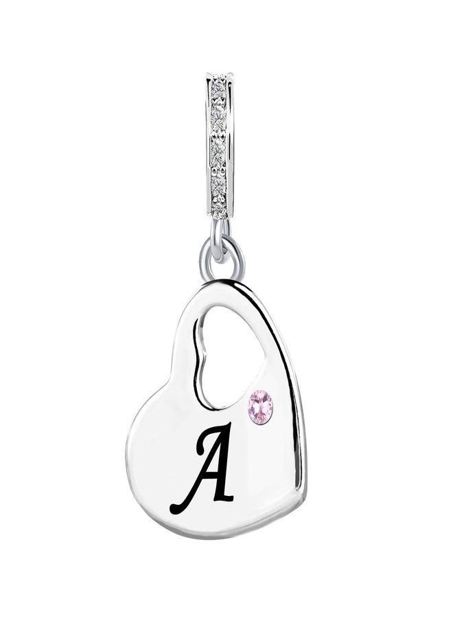 KunBead Initial A Letter Pink Heart Alphabet Birthday Dangle Love Charms Compatible with Pandora Charm Bracelet for Auntie Niece - Image 2