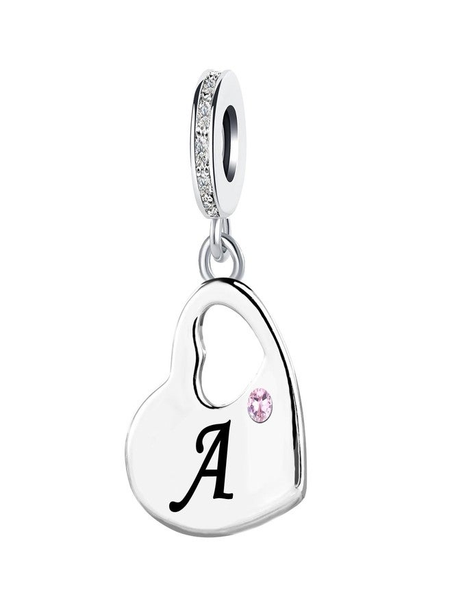 KunBead Initial A Letter Pink Heart Alphabet Birthday Dangle Love Charms Compatible with Pandora Charm Bracelet for Auntie Niece - Image 1